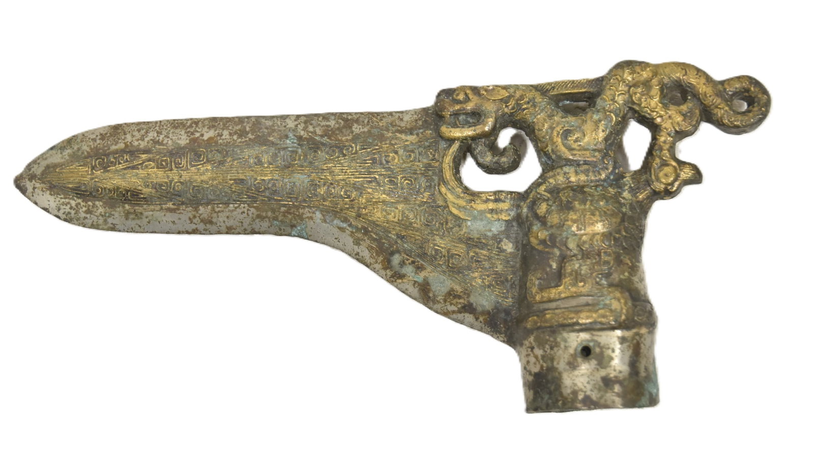 ARCHAIC STYLE CEREMONIAL BRONZE AXE HEAD (1 of 9)