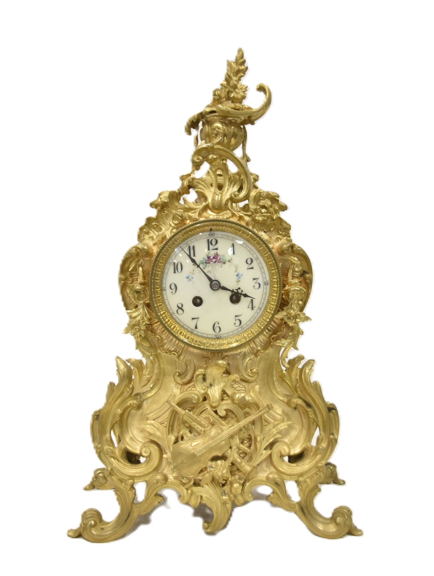 FRENCH LXV STYLE GILT BRONZE MANTEL CLOCK (1 of 10)