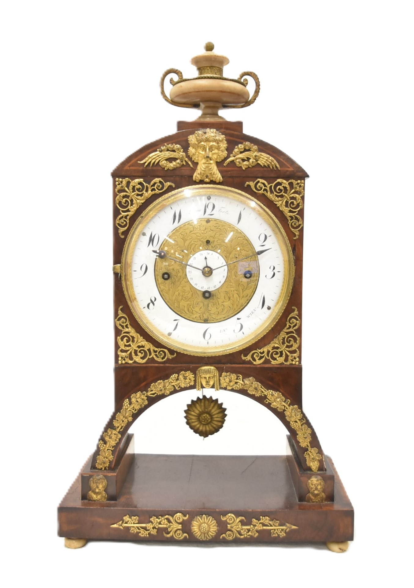 19thC BRONZE MOUNTED BIEDERMEIER STYLE CLOCK (1 of 19)