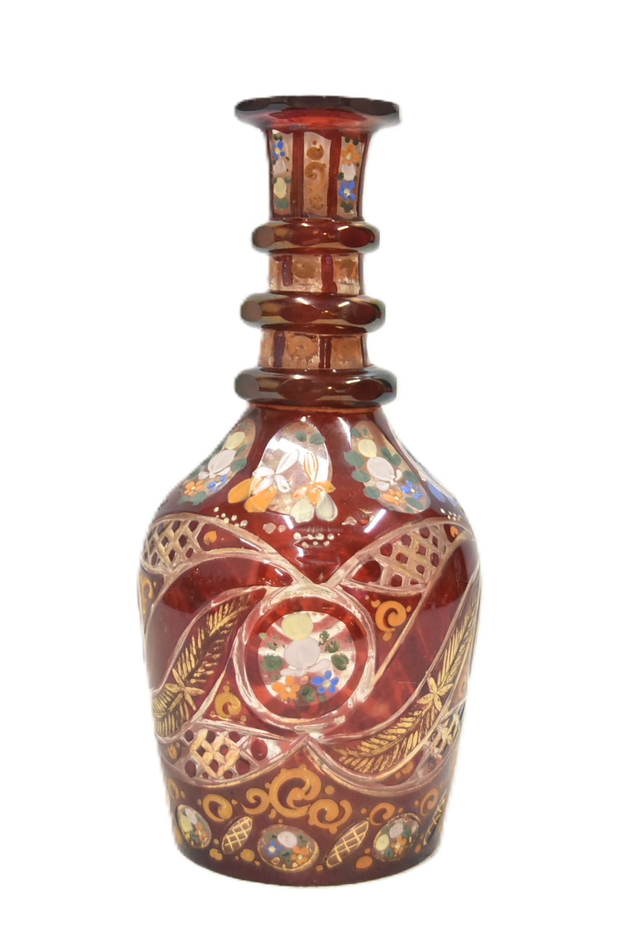 19thC BOHEMIAN ENAMEL HOOKAH VASE (1 of 9)