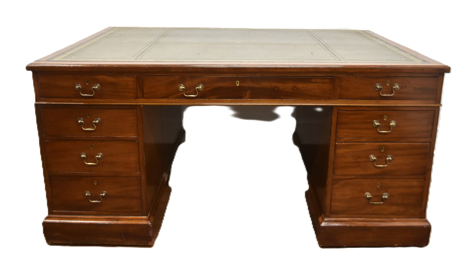 ENGLISH LEATHER TOP PARTNERS DESK (1 of 16)