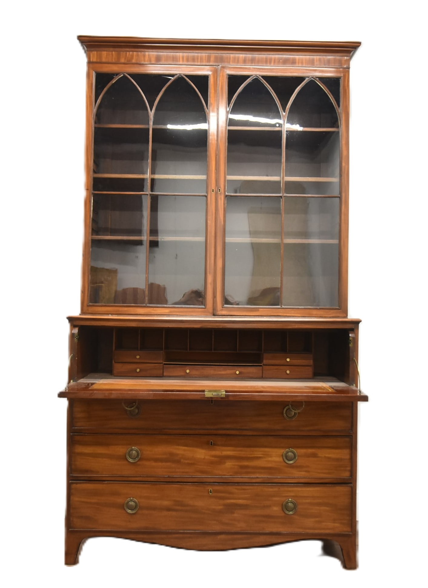 ANTIQUE GEORGIAN SECRETARY BOOKCASE (1 of 17)