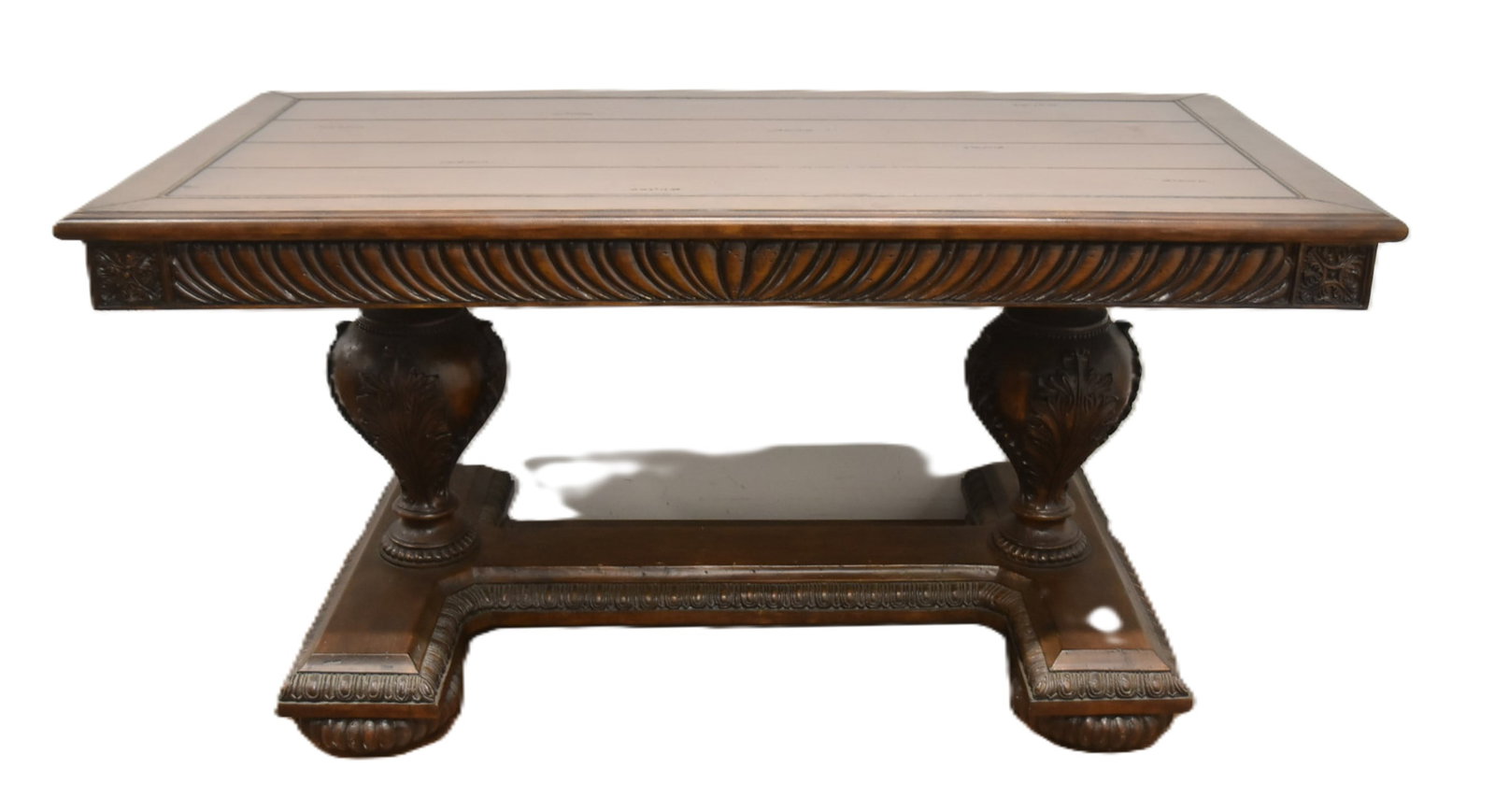 MAHOGANY FINISH DOUBLE PEDESTAL LIBRARY TABLE (1 of 10)