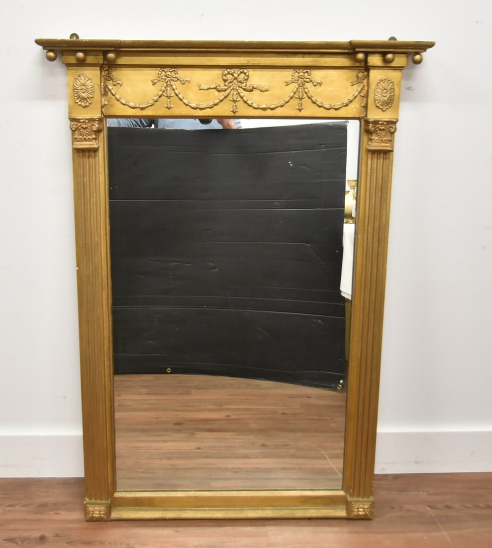 ANTIQUE 19thC GILTWOOD MIRROR (1 of 11)