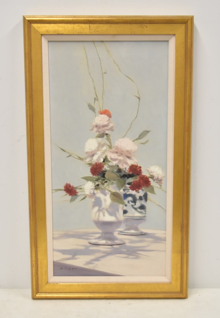 ANDRE GISSON , OIL ON CANVAS FLORAL STILL LIFE (1 of 10)
