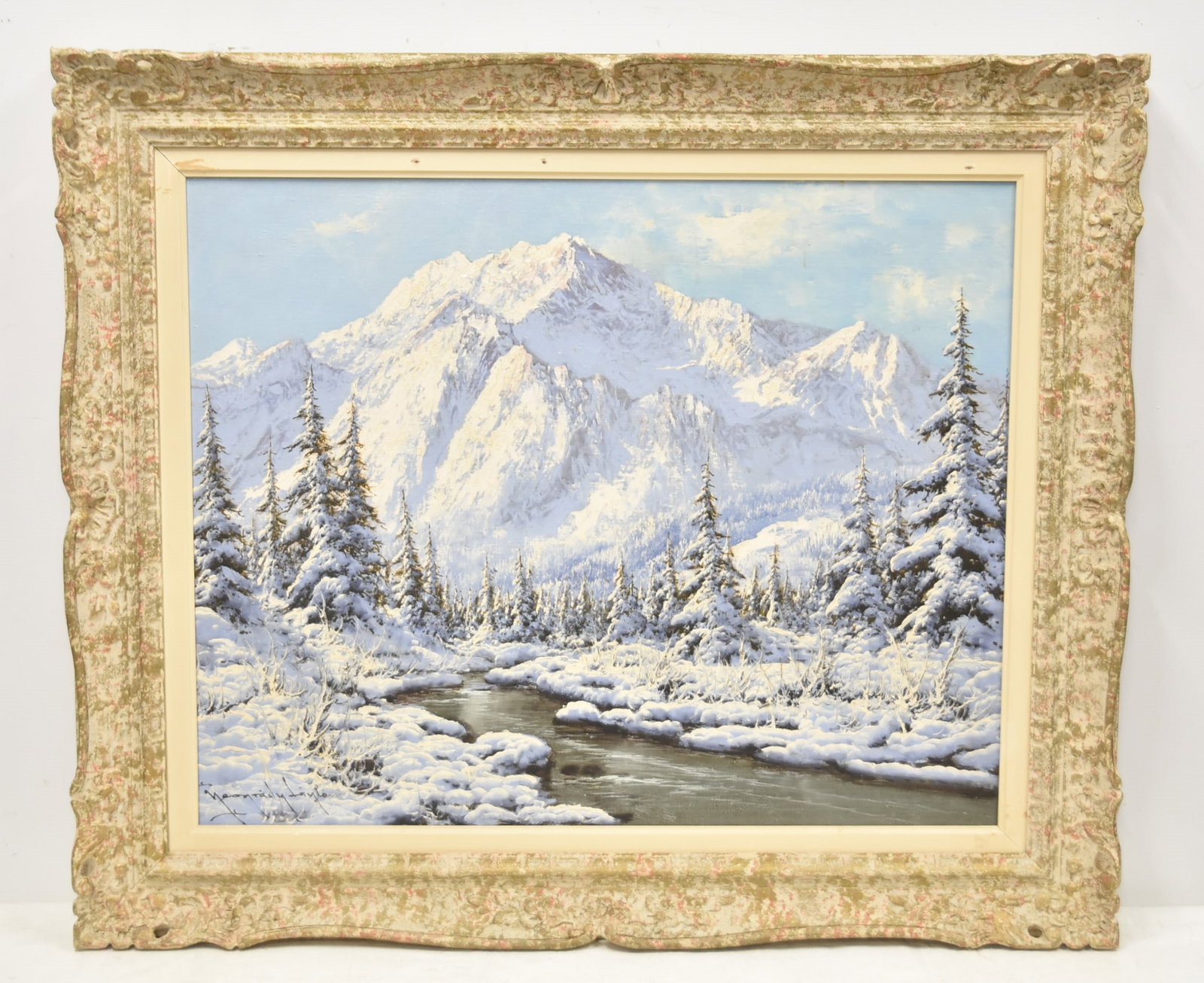 LASZLO NEOGRADY , OIL ON CANVAS WINTRY LANDSCAPE (1 of 13)
