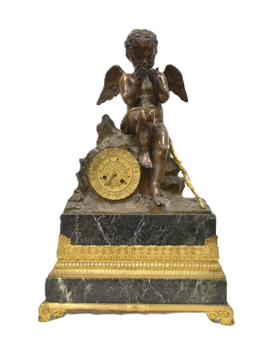 LARGE FRENCH BRONZE MANTEL CLOCK (1 of 15)