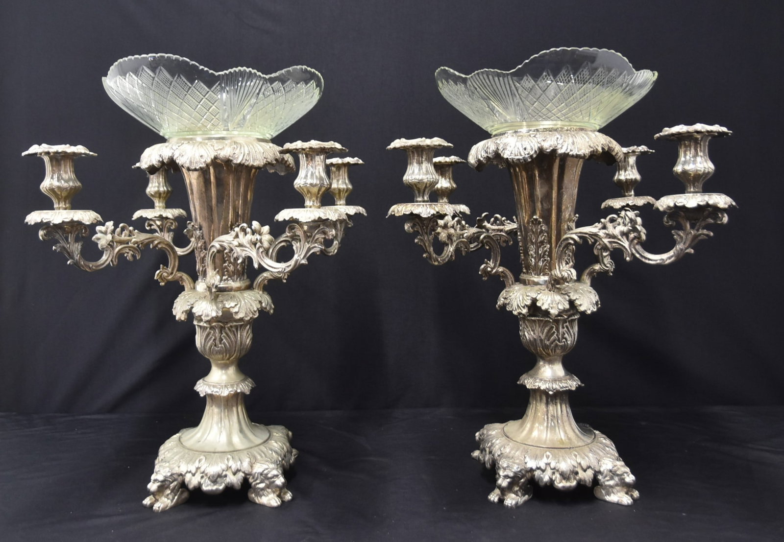 (Pr) LARGE FRENCH STYLE SILVER PLATE EPERGNE (1 of 16)