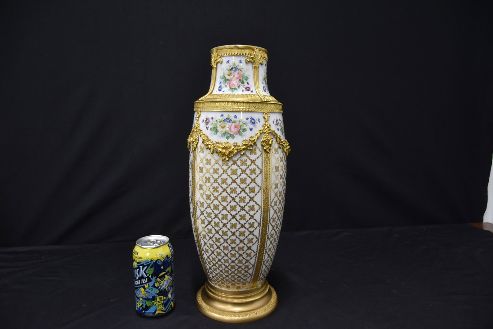 LARGE SEVRES ORMOLU MOUNTED VASE - 6