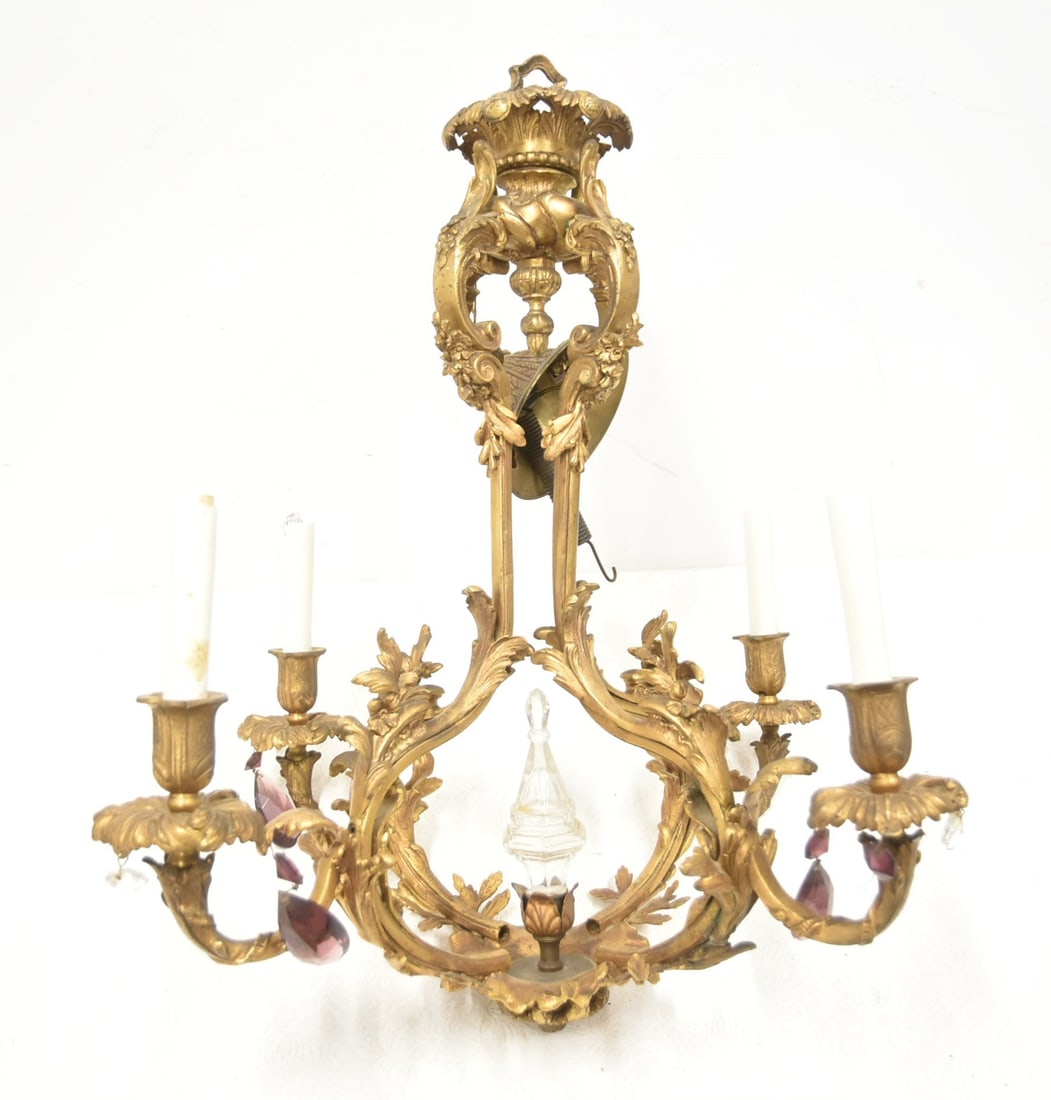 FRENCH BRONZE CHANDELIER (1 of 8)