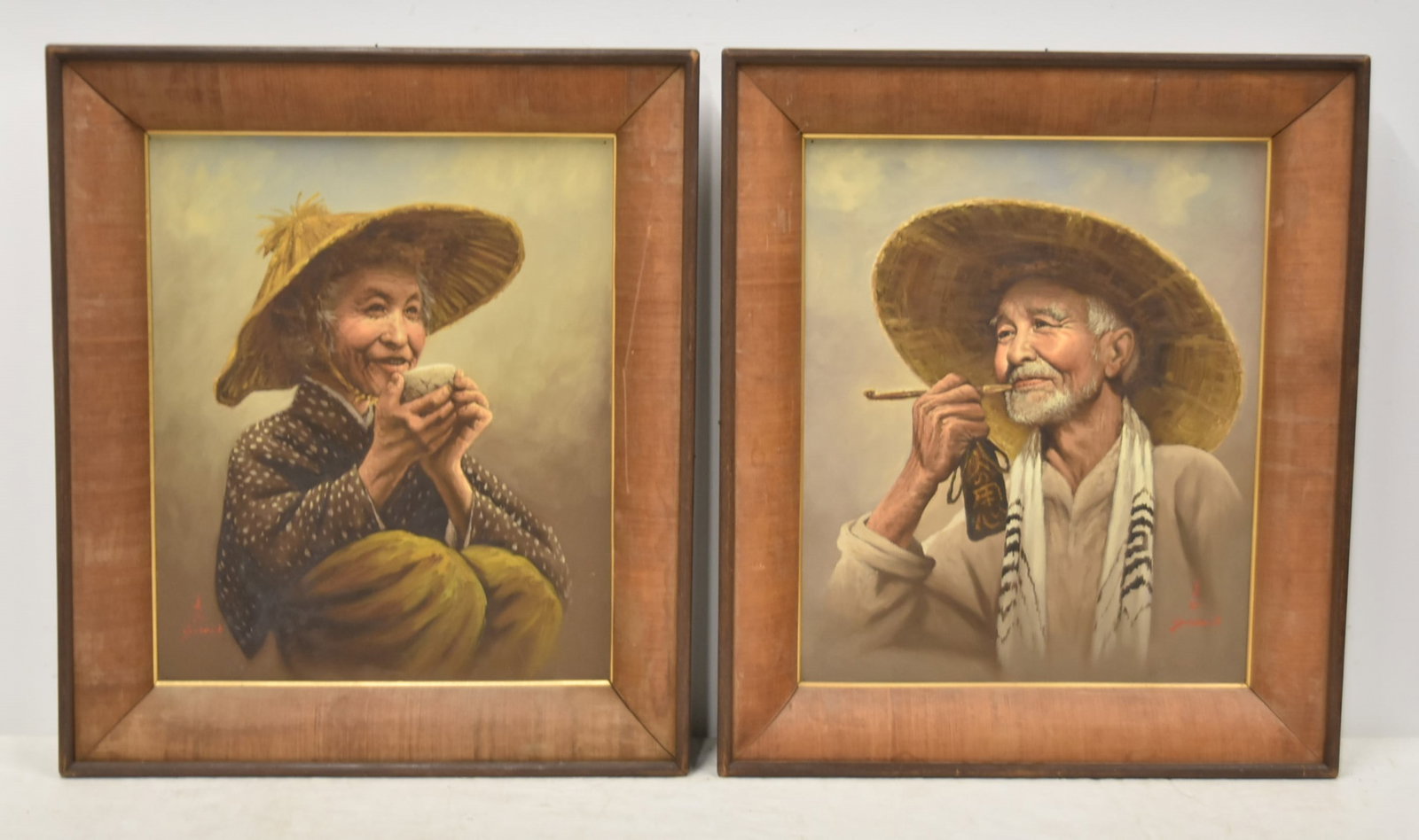 (Pr) ARISU BIZAN , OIL ON CANVAS JAPANESE FARMERS (1 of 13)