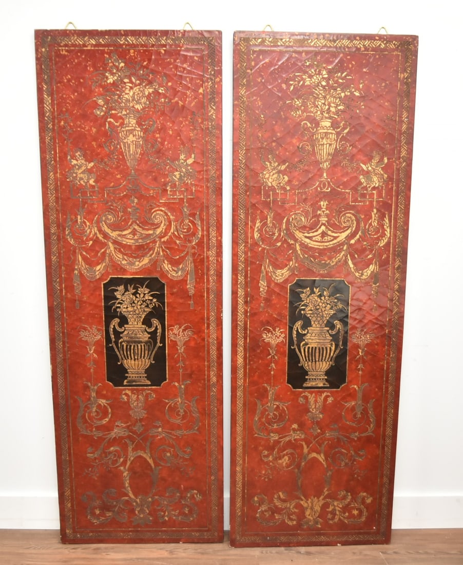 ASIAN STYLE RED & BLACK LACQUER PANELS (1 of 13)