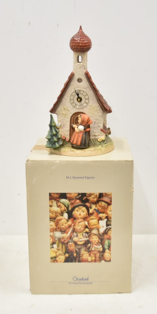 GOEBEL HUMMER "CHAPEL TIME" # 420: LARGE GOEBEL HUMMEL THE LOVE LIVES ON "CHAPEL TIME" ; WITH ORIGINAL BOX - 11 1/4"