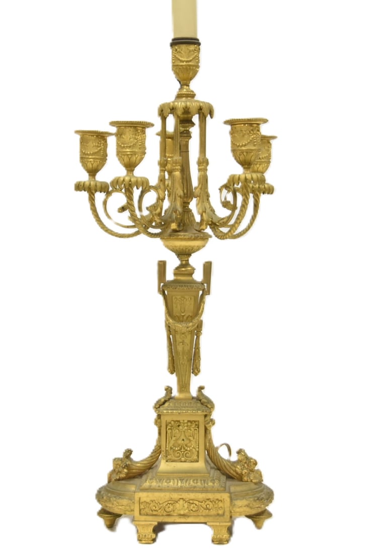 FRENCH BRONZE CANDELABRA LAMP (1 of 12)
