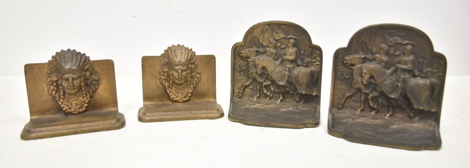 (2) PAIRS OF BRONZE BOOKENDS (1 of 13)