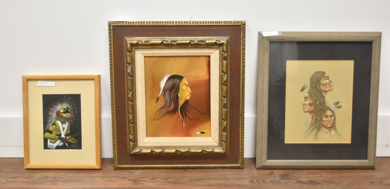 (3) NATIVE AMERICAN PAINTINGS (1 of 20)