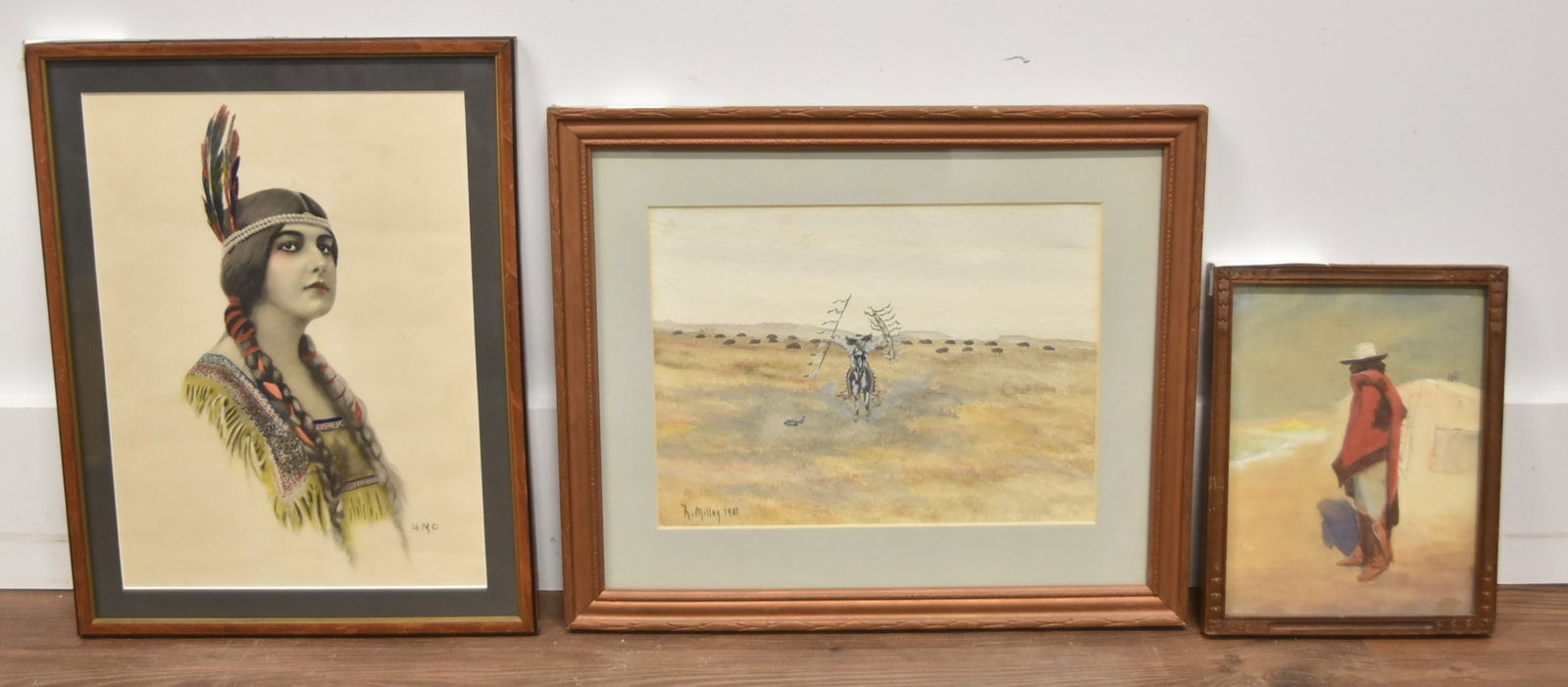 (3)pc WESTERN ART PAINTINGS (1 of 14)