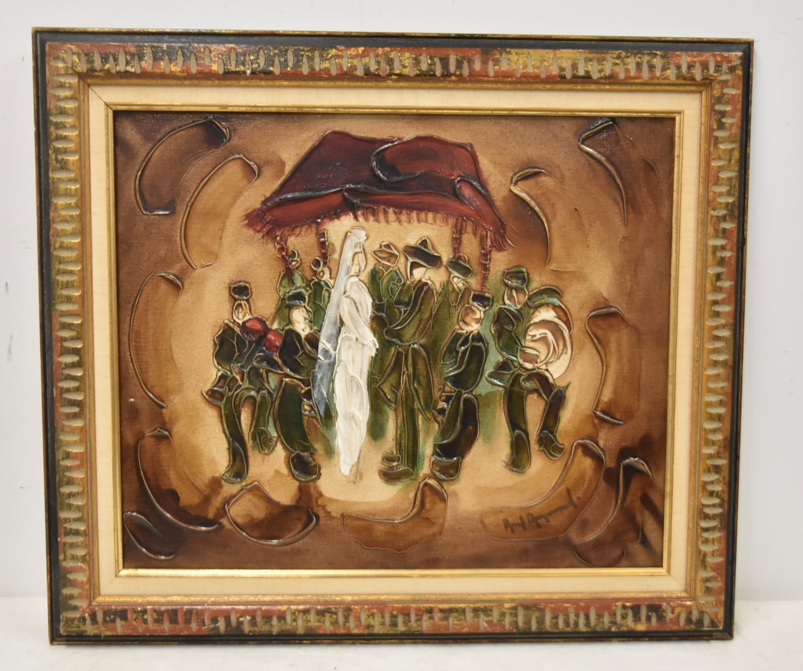 RAOUL RAYMOND ACRYLIC ON CANVAS JEWISH WEDDING (1 of 8)