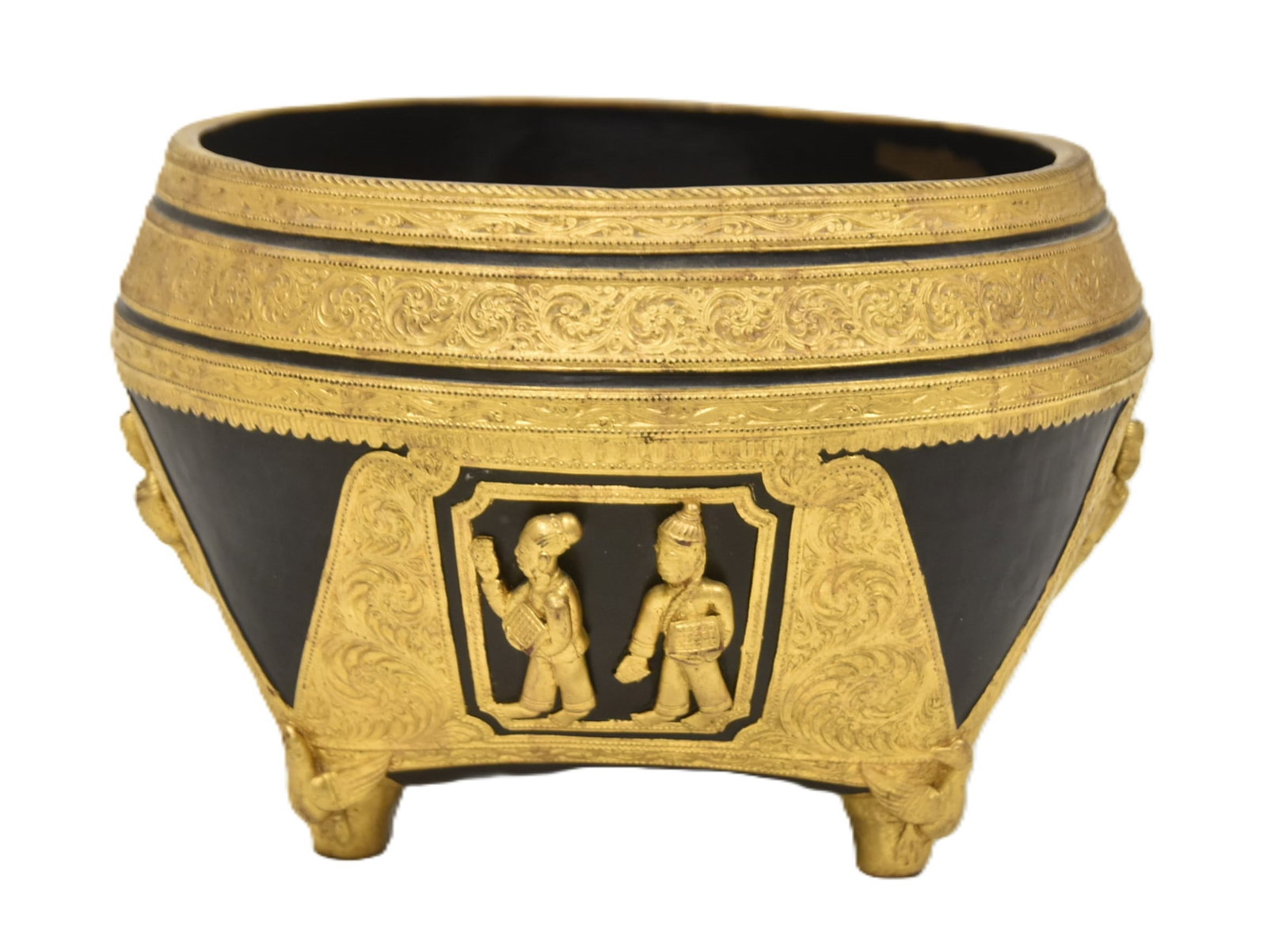 HAND MADE BURMESE LACQUERED PAPIER MACHE BOWL (1 of 12)