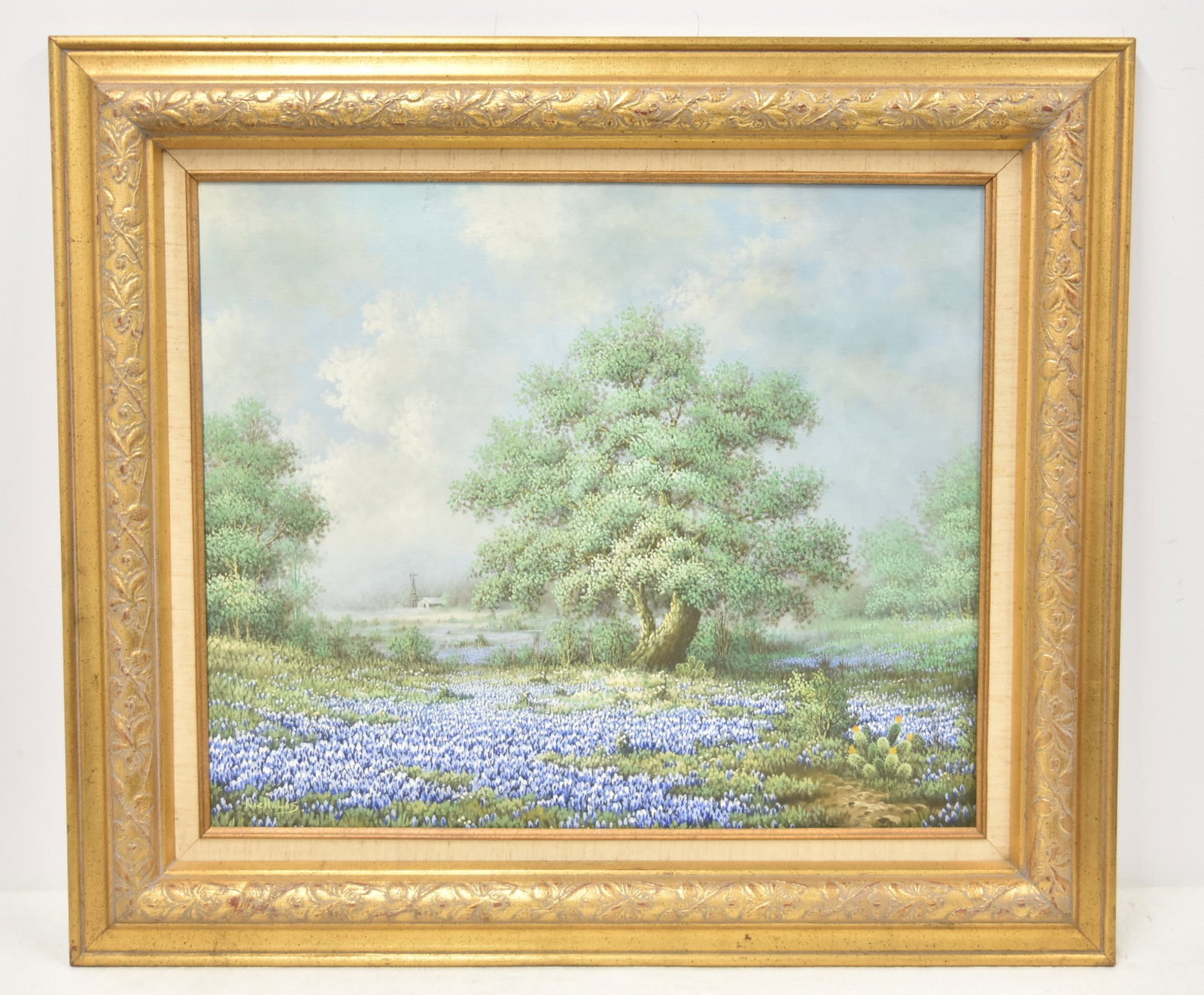 OIL ON CANVAS FLOWERY MEADOW LANDSCAPE (1 of 11)