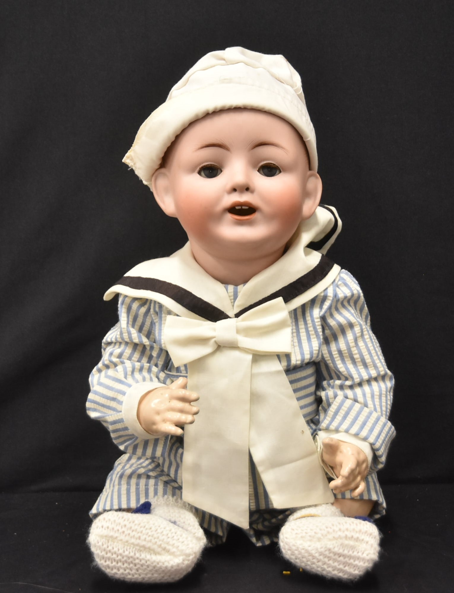 FRANZ SCHMIDT 1255 GERMAN BISQUE BABY DOLL: FS & C 1255 FRANZ SCHMIDT & Co 1255 GERMAN BISQUE BABY DOLL WITH SLEEP EYES- 18" TALL ; MARKED FS & C 1255 ' DEPOSE 502 18" TALL