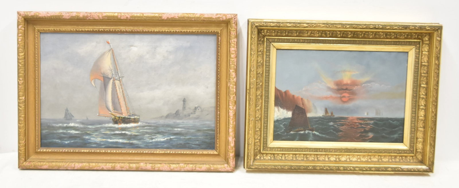 (2) ANTIQUE NAUTICAL OIL PAINTINGS (1 of 16)