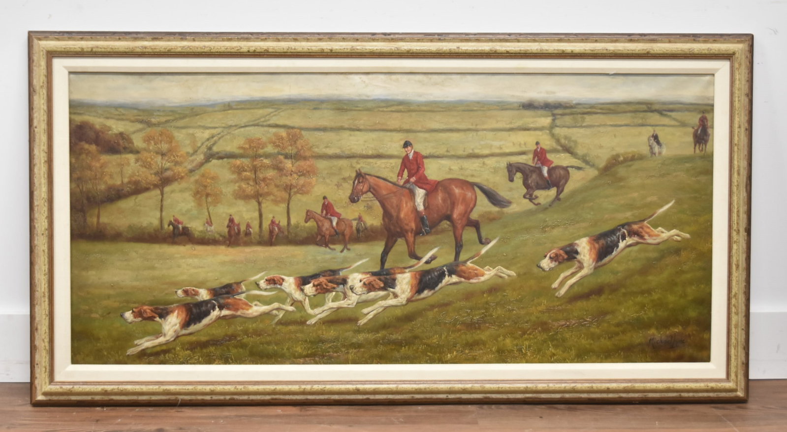 MICHAEL LYNE , OIL ON CANVAS FOXHUNT (1 of 11)