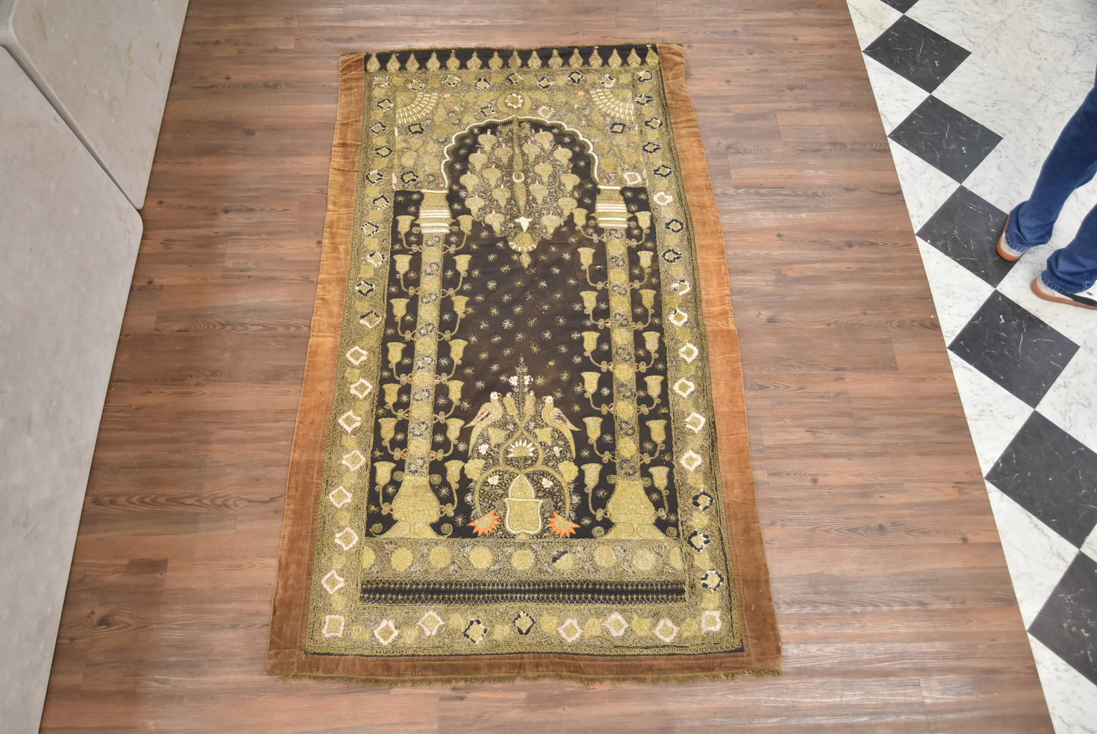 ANTIQUE SILVER THREAD WALL HANGING - 2