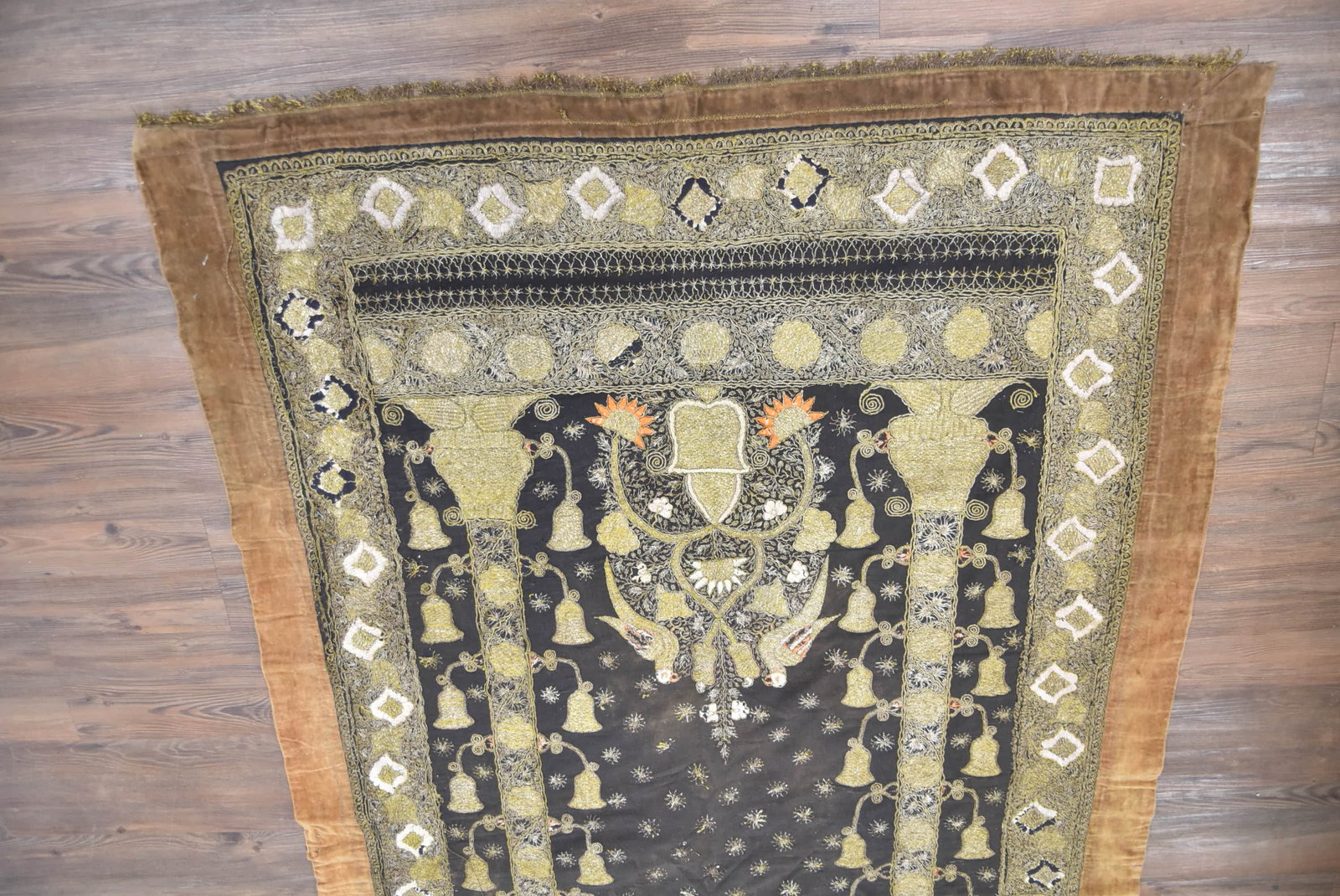 ANTIQUE SILVER THREAD WALL HANGING - 4