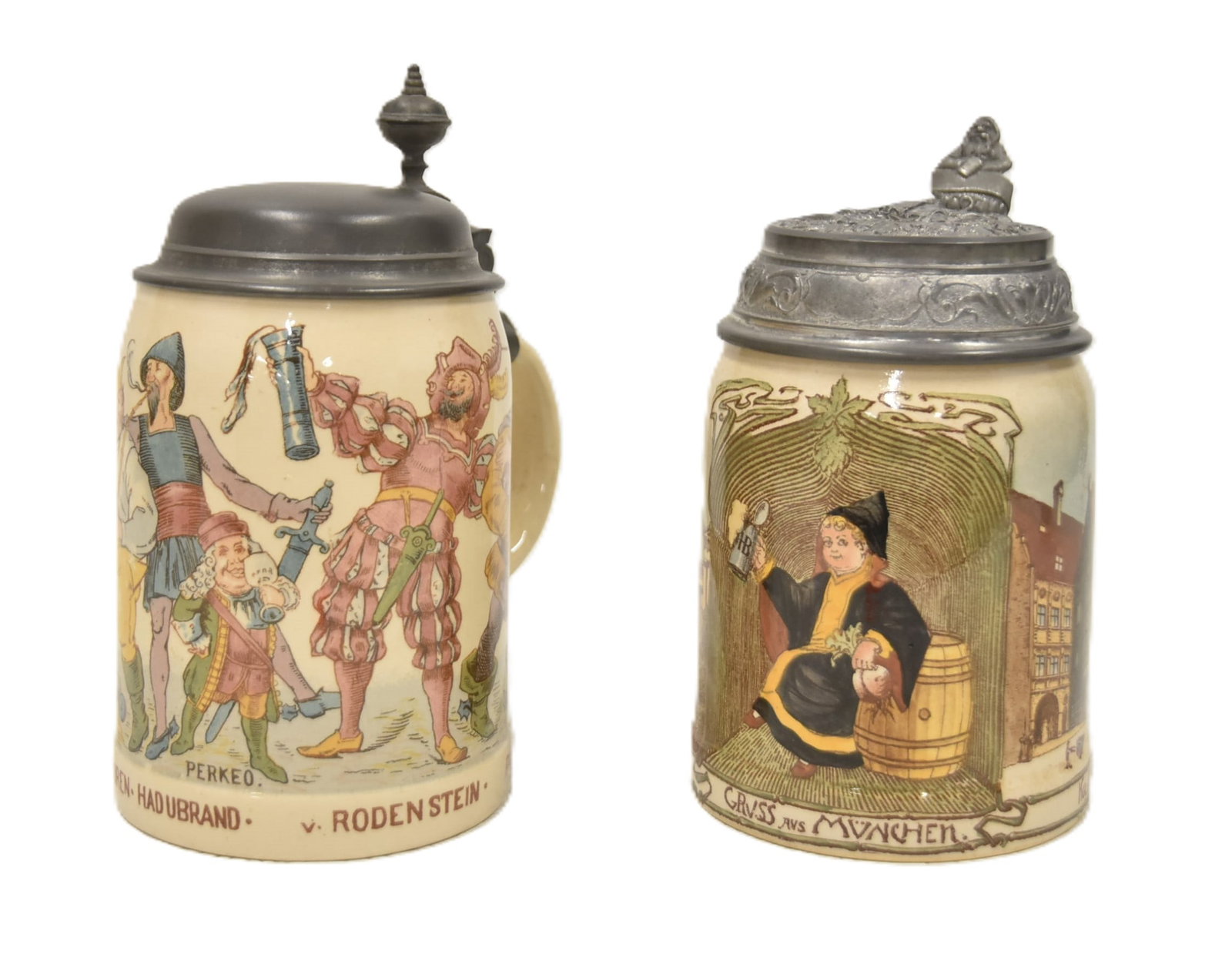 (2) METTLACH 1/2 LITER PUG STEINS (1 of 20)