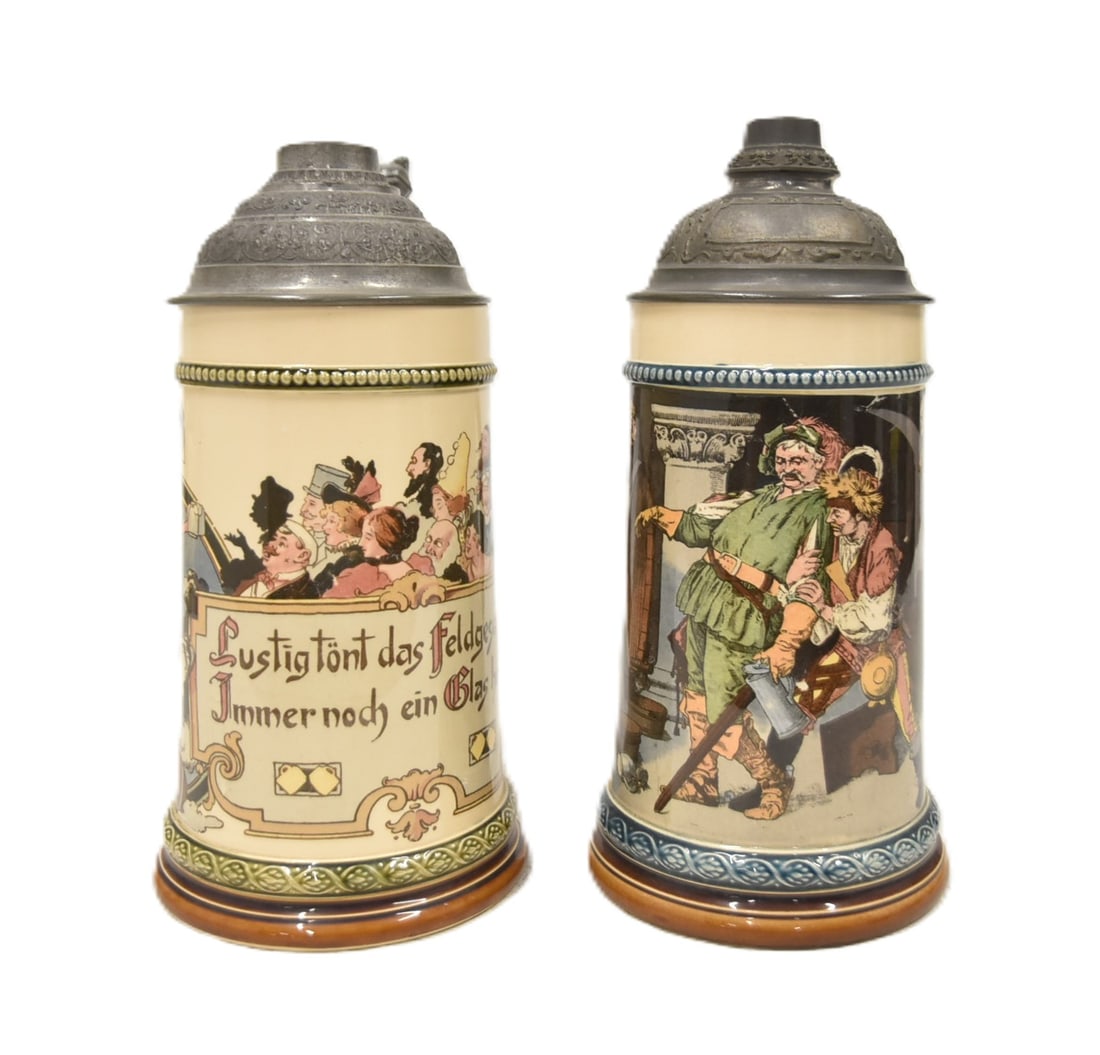 (2) METTLACH 1/2 LITER PUG STEINS (1 of 16)