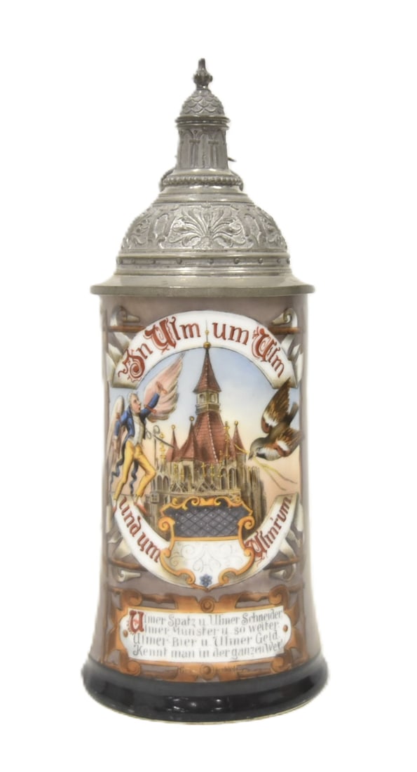 1/2L PORCELAIN HAND PAINTED & TRANSFER STEIN (1 of 17)