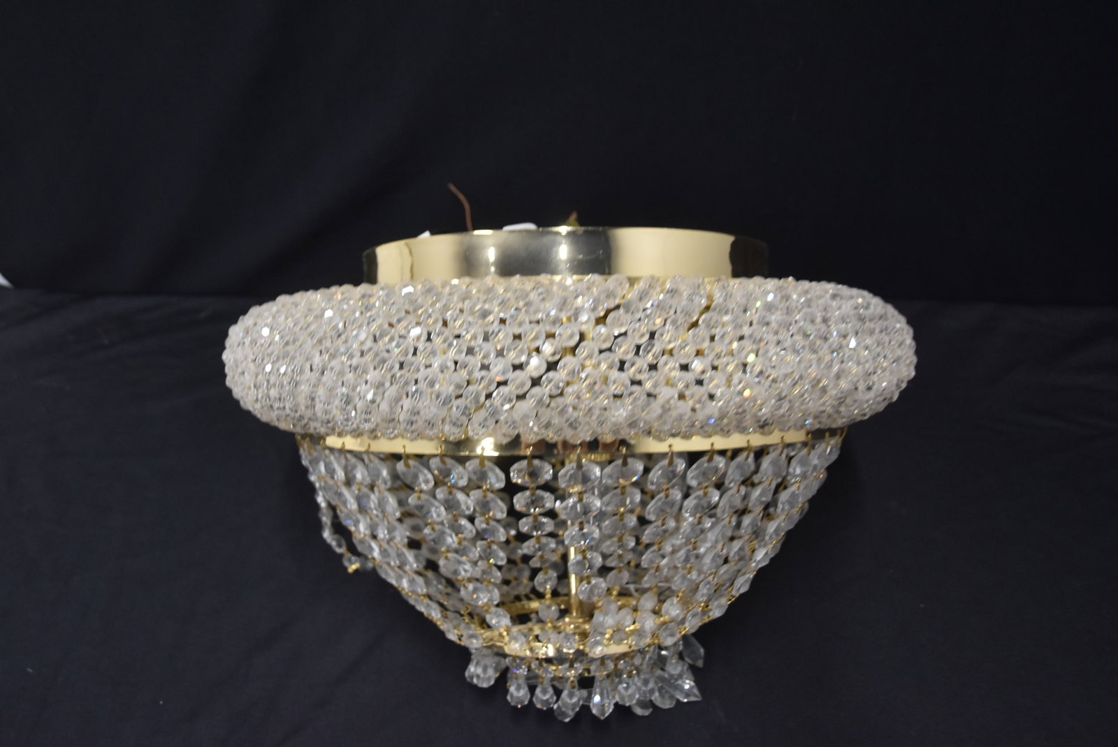 BRASS CASCADING CRYSTAL CEILING MOUNT - 5