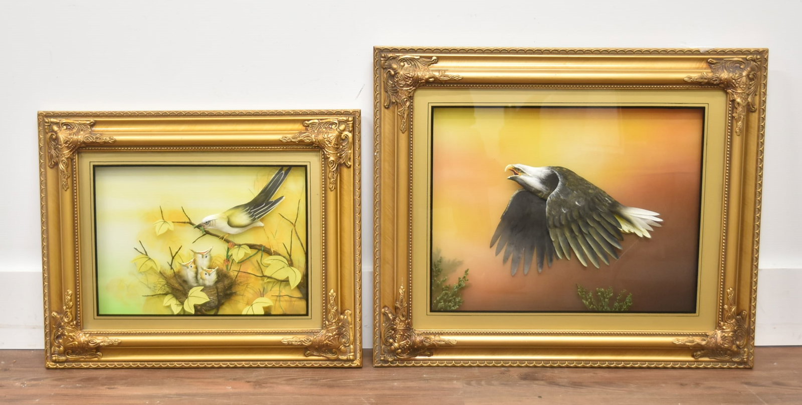 (2) 3-D BIRD SHADOW BOX BIRD DIORAMAS (1 of 8)