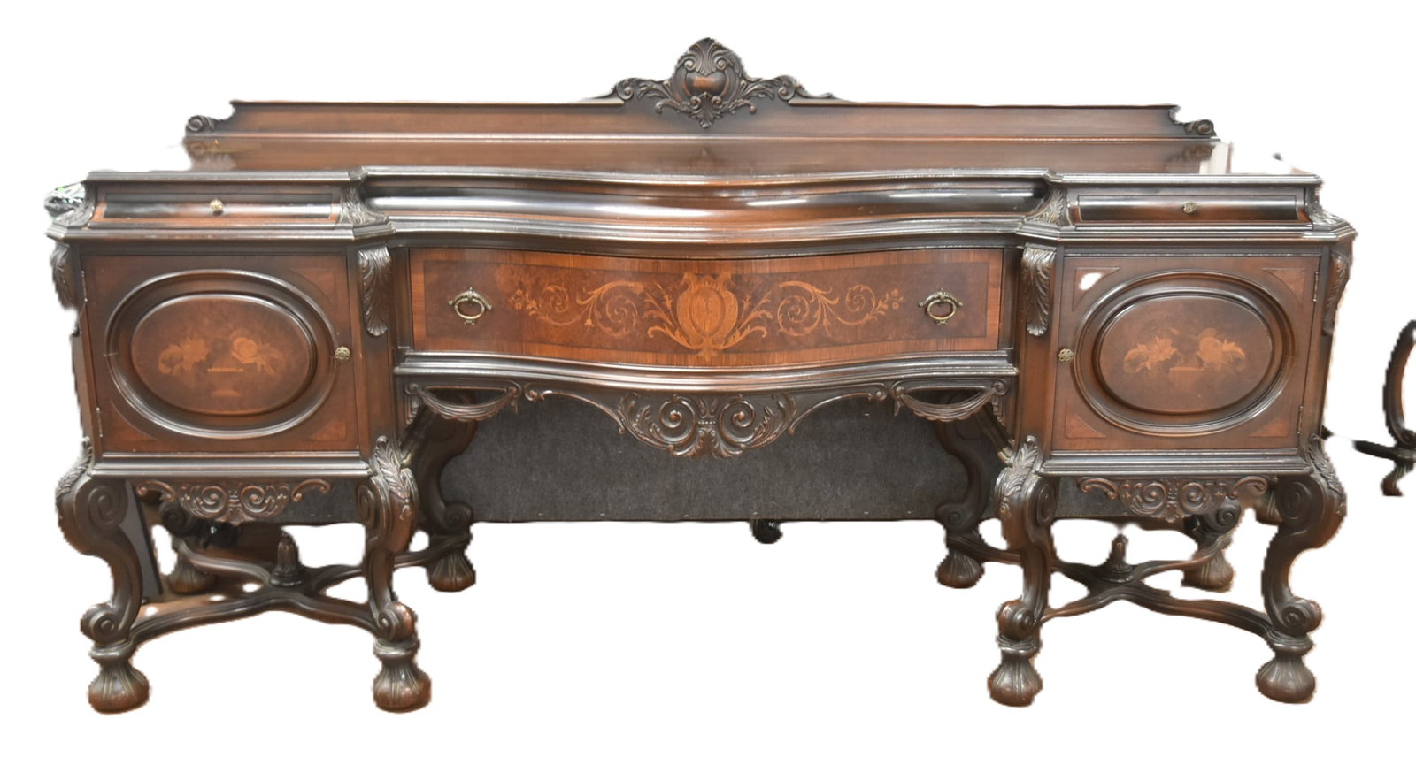 RENAISSANCE STYLE DARK WALNUT SIDEBOARD (1 of 14)