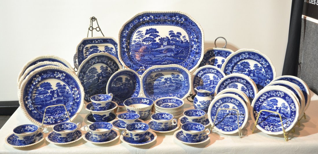 (76)pc COPELAND SPODE CHINA INCLUDING LARGE: PLATTER , (5) SERVING PIECES, (10) PLATES, (10) SOUP BOWLS, (10) LUNCHEON, (10) CAKE PLATES,(10) BERRY BOWL, (10) CUPS & SAUCERS