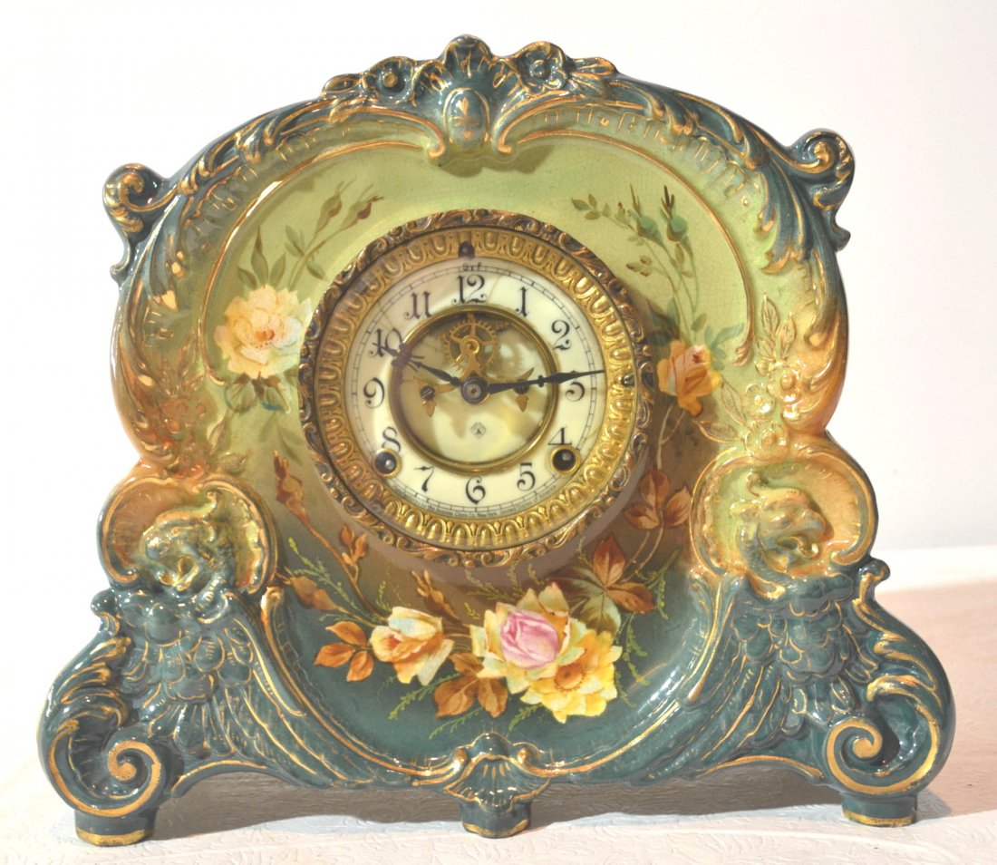 "LA CORSICA" ROYAL BONN ANSONIA MANTLE CLOCK