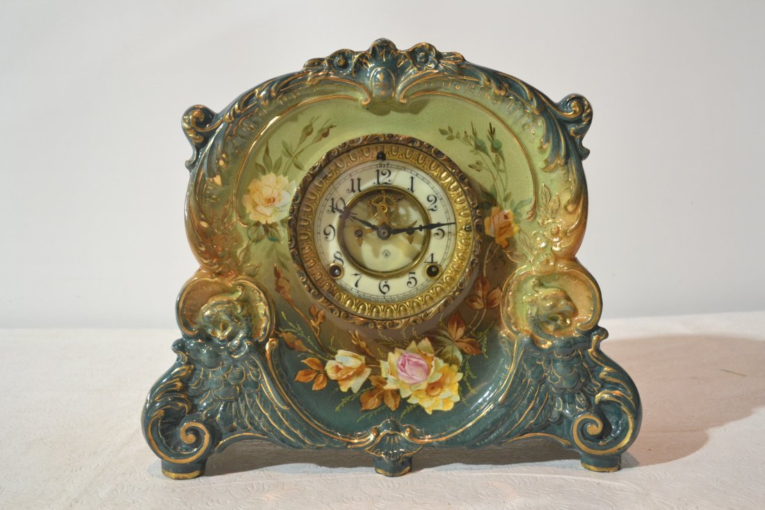 "LA CORSICA" ROYAL BONN ANSONIA MANTLE CLOCK - 2