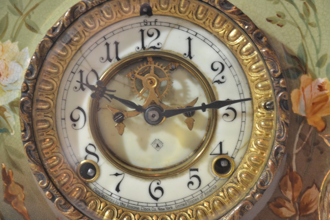 "LA CORSICA" ROYAL BONN ANSONIA MANTLE CLOCK - 3