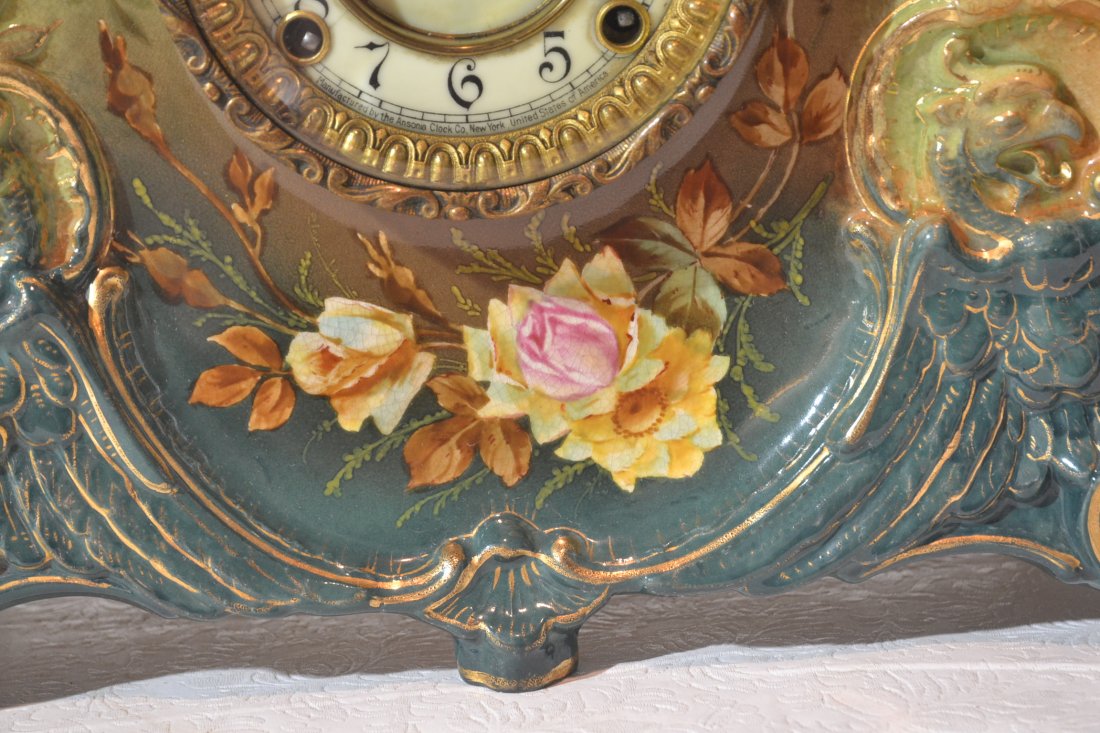 "LA CORSICA" ROYAL BONN ANSONIA MANTLE CLOCK - 6