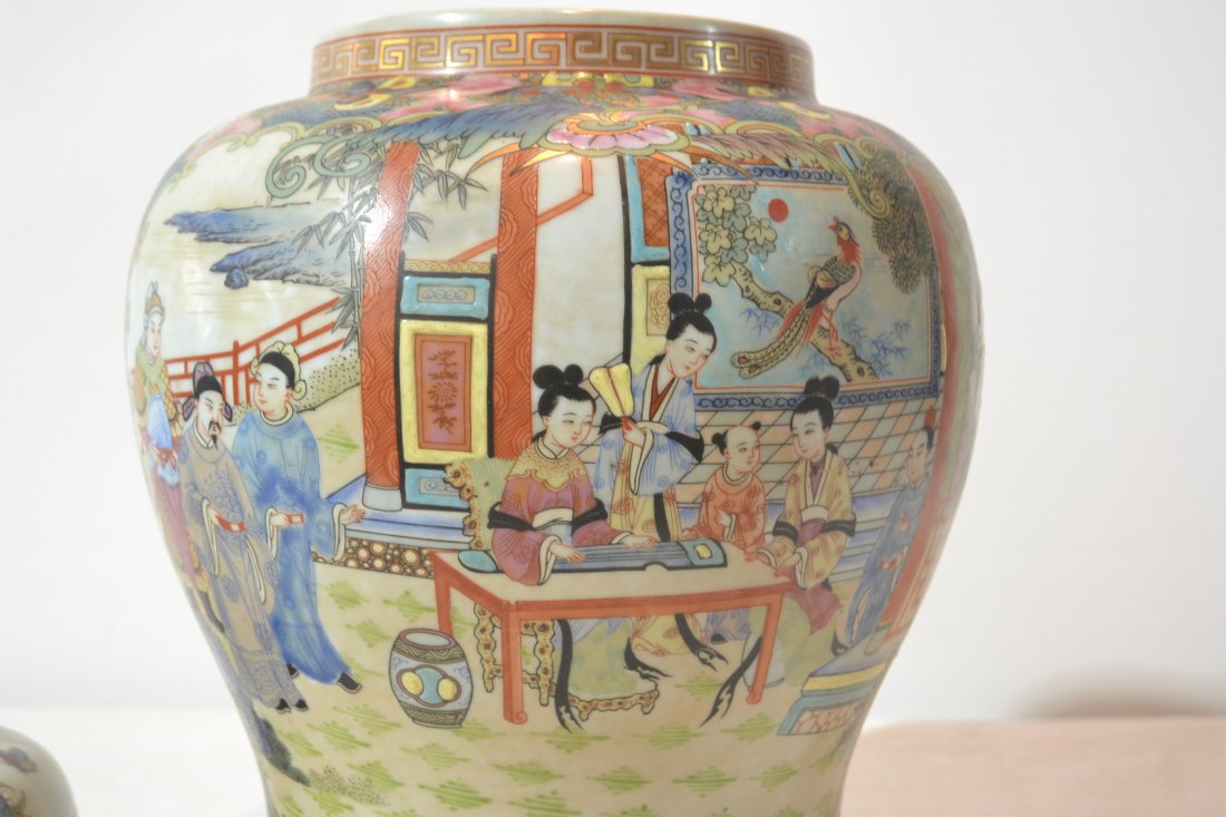 LARGE ORIENTAL GINGER JAR WITH FOO DOG FINIAL - 6