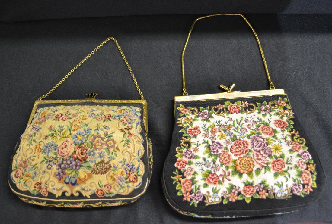 (2) PETTIPOINT PURSES - LARGEST IS 7" x 6"