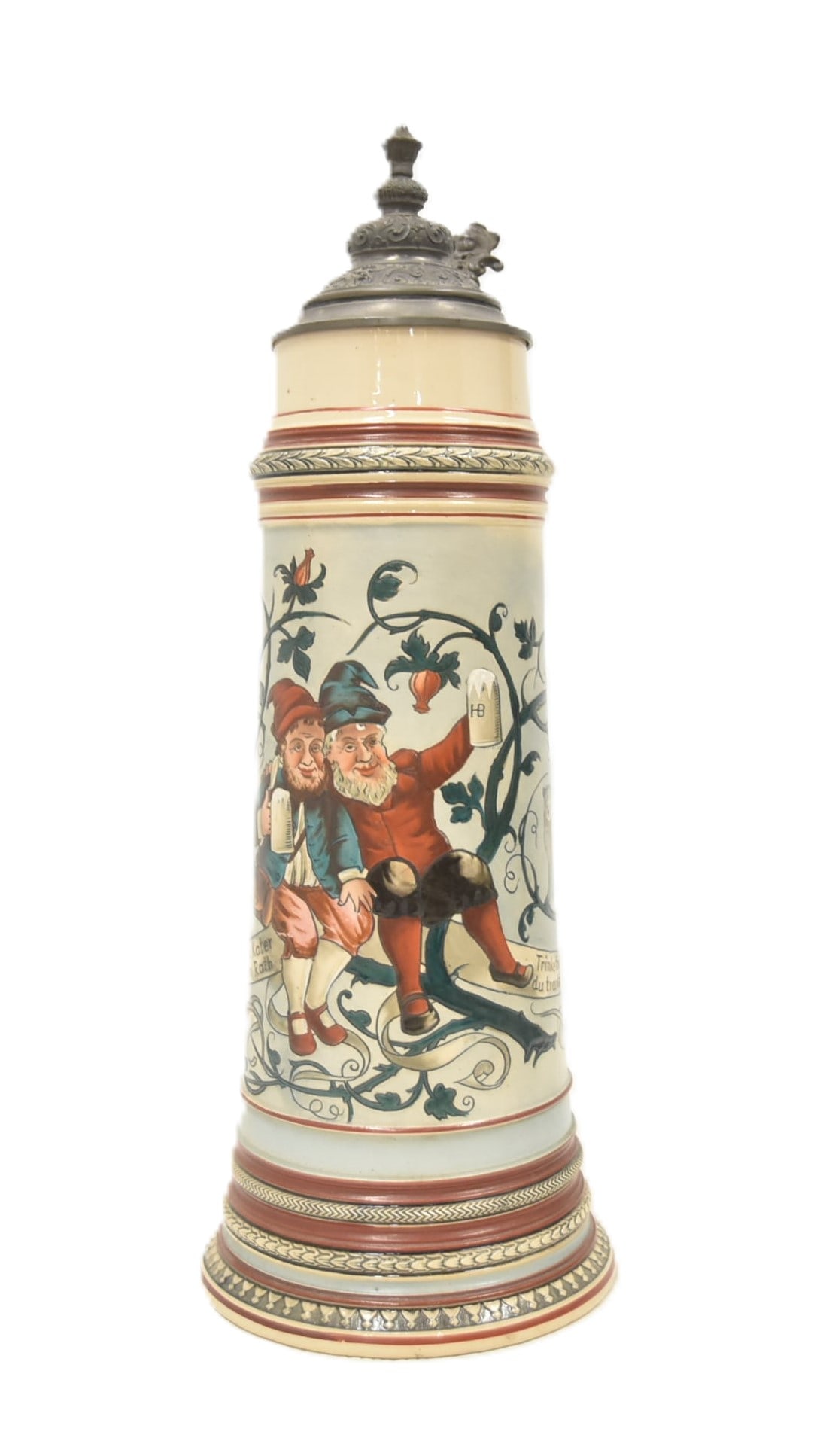 GERMAN 2-LITER GNOMES DRINKING BEER STEIN (1 of 13)