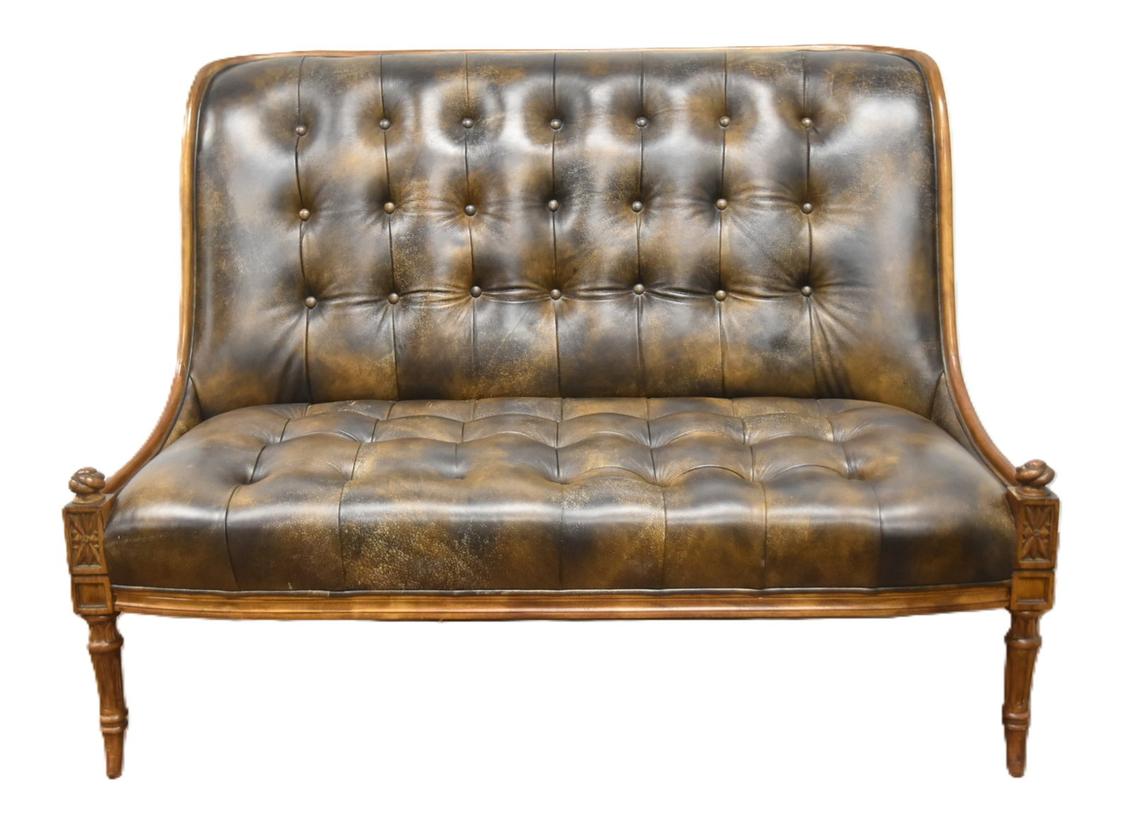 TUFTED LEATHER SETTEE (1 of 11)