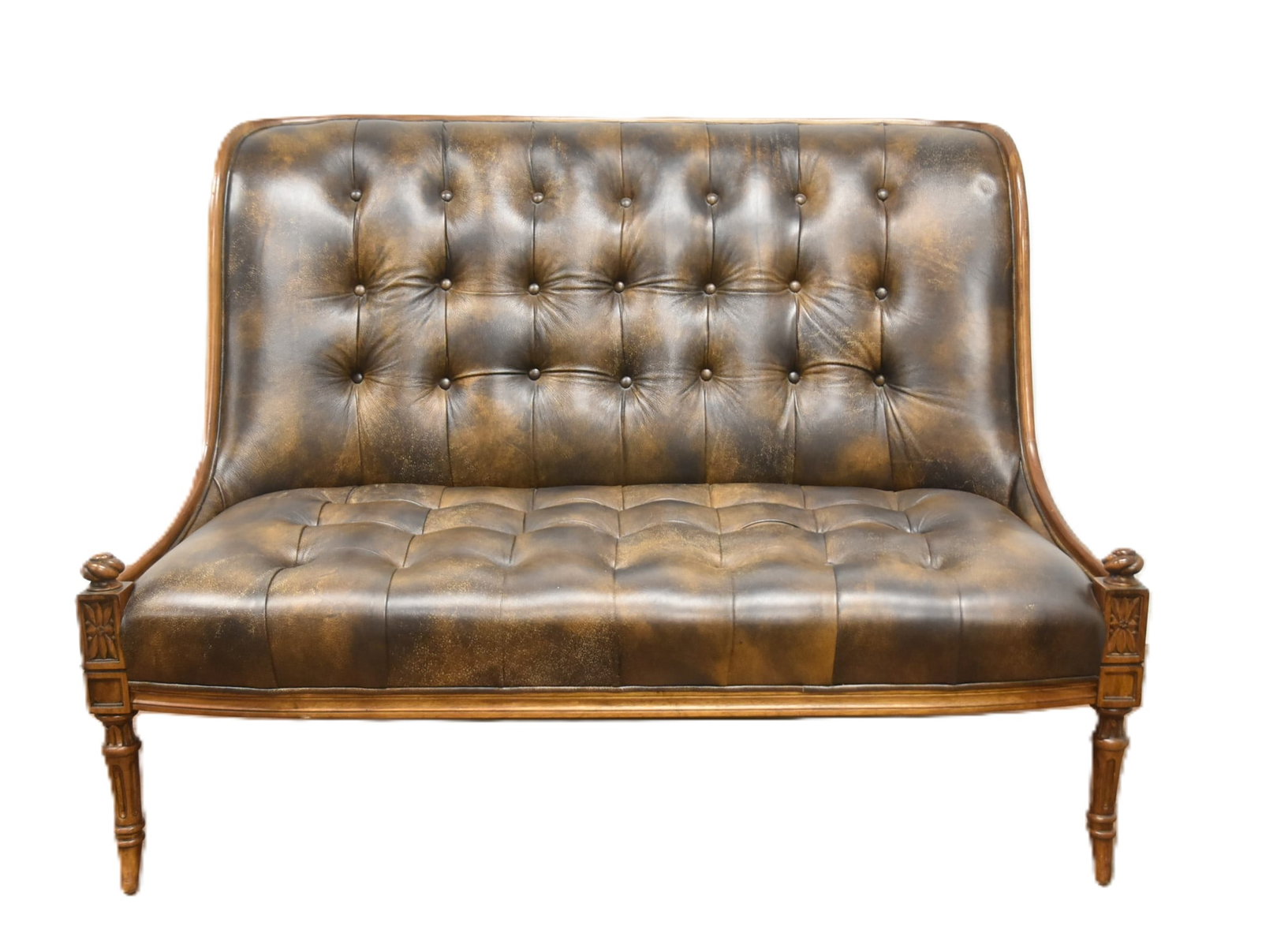 TUFTED LEATHER SETTEE (1 of 10)