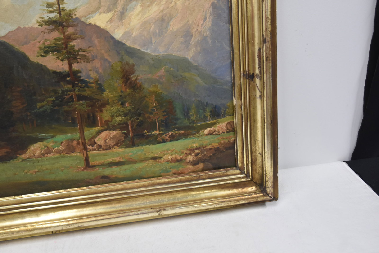 ALBERT BIERSTADT , OIL PANEL MOUNTAIN LANDSCAPE - 6