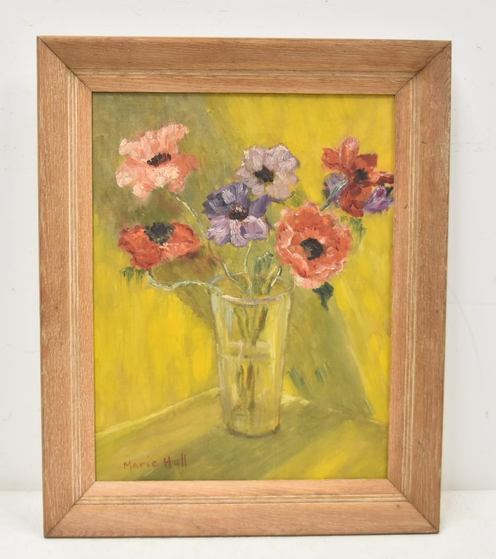 MARIE HULL , OIL ON BOARD FLOWER STUDY STILL LIFE (1 of 13)