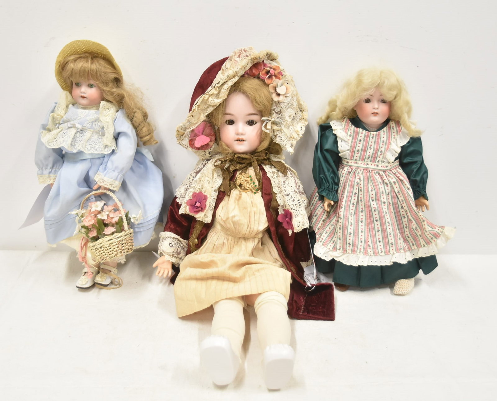 (3) GERMAN BISQUE HEAD DOLLS (1 of 18)