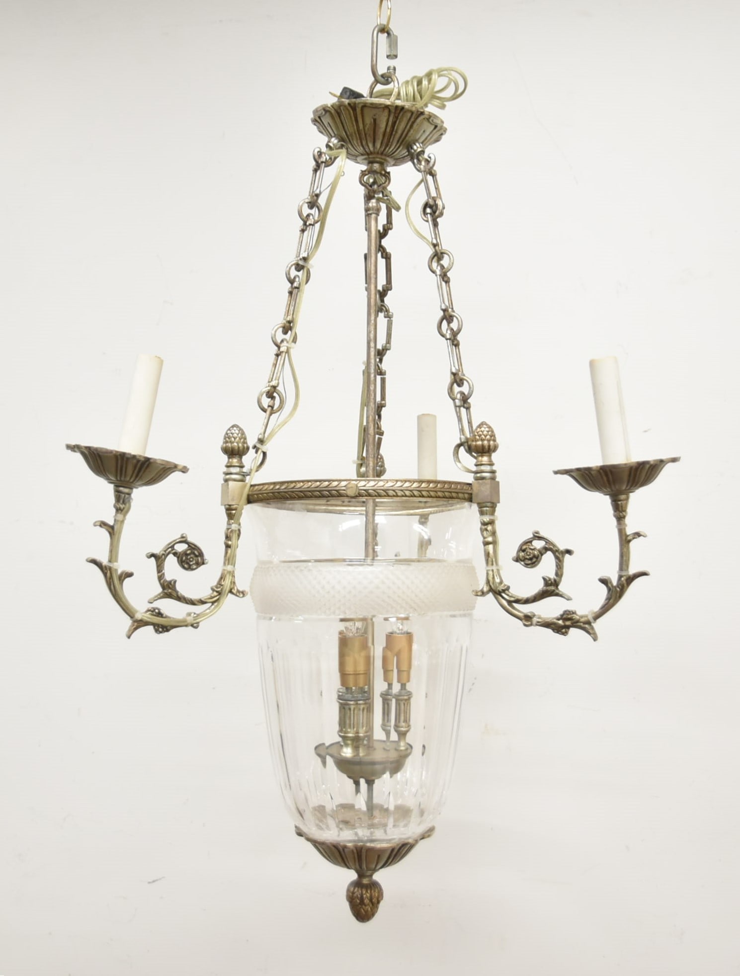 6-LIGHT SILVERED BRONZE & CUT GLASS LANTERN (1 of 9)