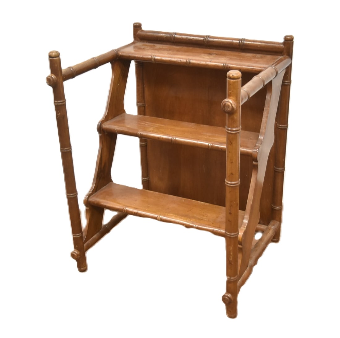 ITALIAN BAMBOO FORM LIBRARY STEPS: MADE IN ITALY BAMBOO FORM LIBRARY STEP TABLE 21" x 18" x 28"